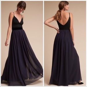 NWOT BHLDN Karlie Black Navy Blue Maxi Dress Size 2